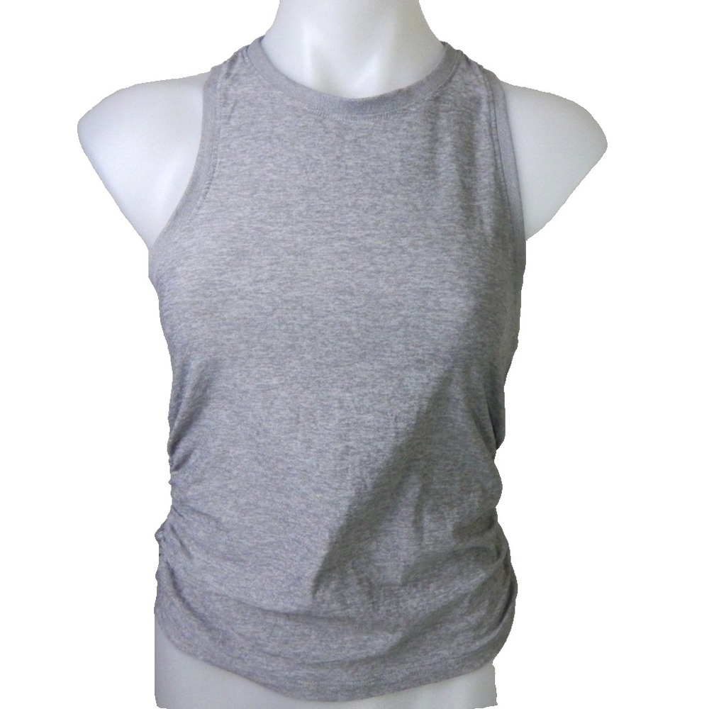 Beyond Yoga Tank Top Featherweight Your Fit Shirred Gray Space Dye